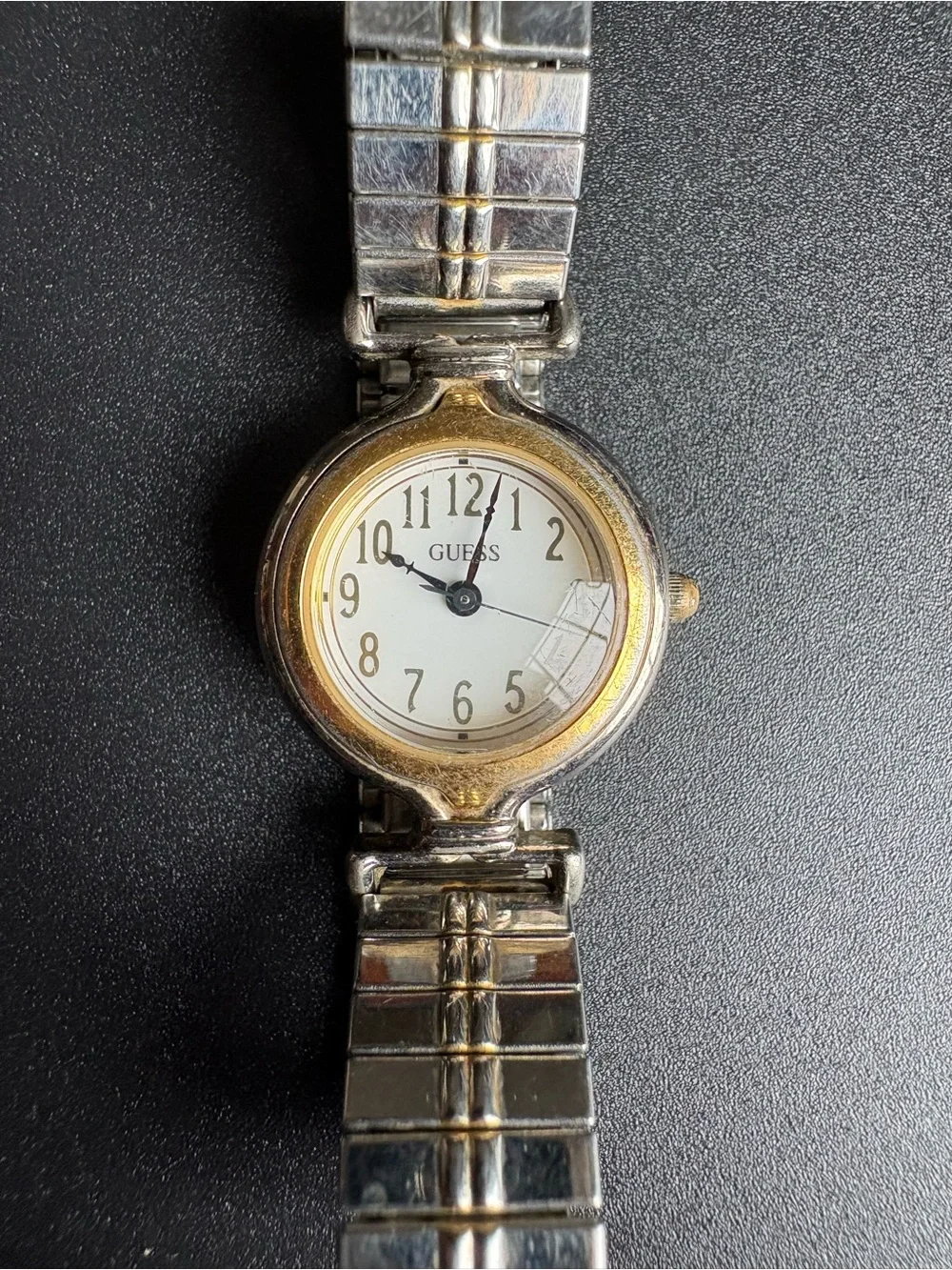 GUESS Two-Tone Silver and Gold Women's Bracelet Watch